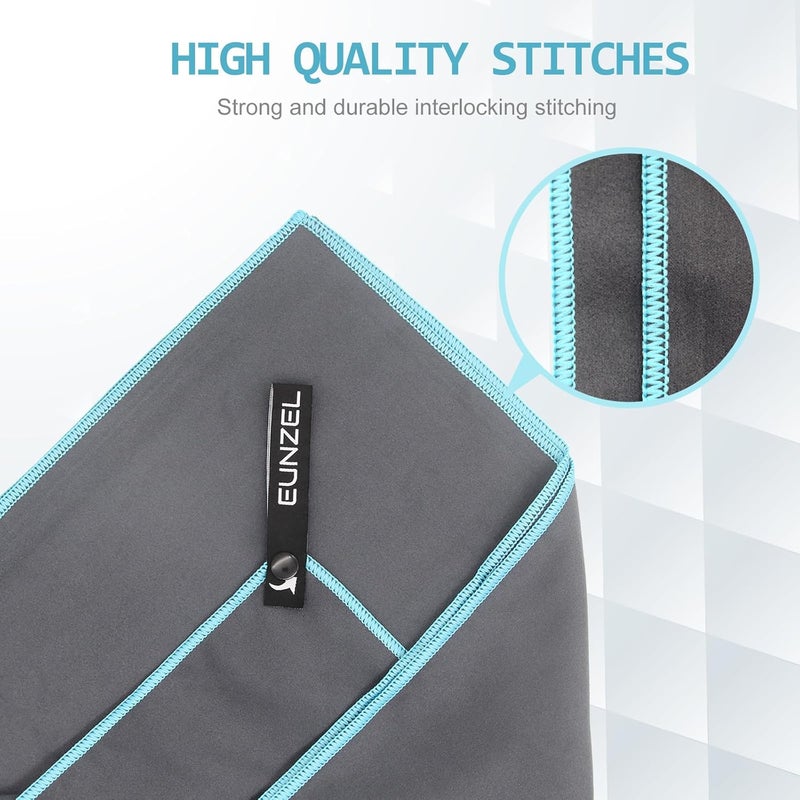 Eunzel 2 Pack Quick Dry Camping Towel, Microfiber Travel Towel 3 Size at 1 Pack,Fast Drying Towel Set for Camping, Beach, Gym, Sports, Yoga & Swimming Pool, Army Green/Grey - Image 3